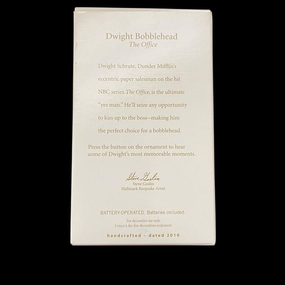 Hallmark The Office Dwight Talking Bobblehead Ornament TESTED AND WORKING - Picture 9 of 10